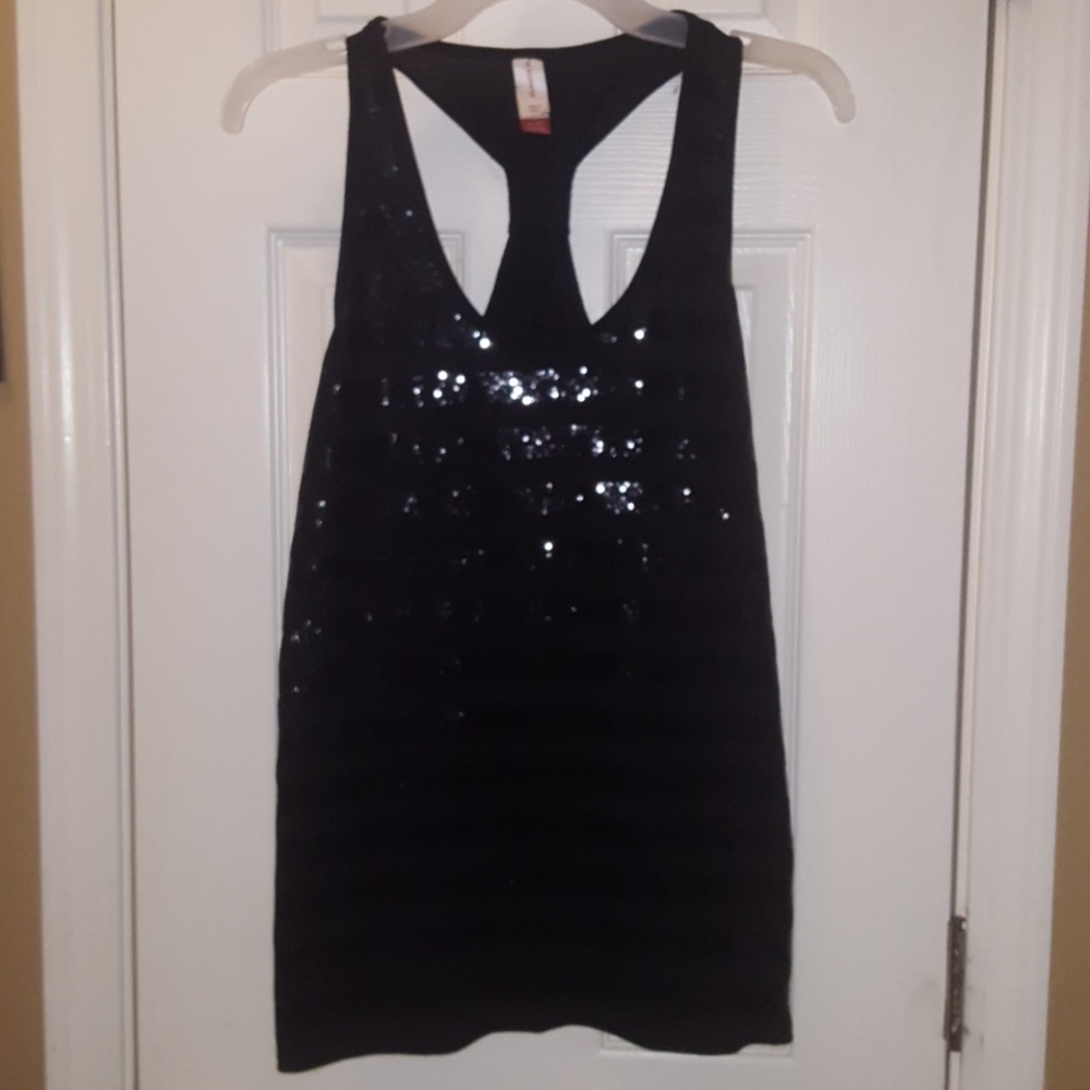 Black shiny shirt